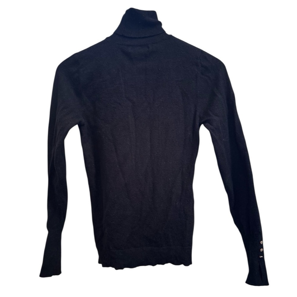 Love Tree Classy Black Turtleneck Sweater with Gold Detail